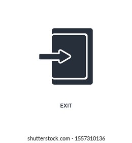 exit icon. simple element illustration. isolated trendy filled exit icon on white background. can be used for web, mobile, ui.