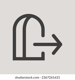 Exit Icon in Simple, Flat and Minimalist Style