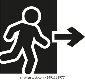 Exit icon  Exit symbol.Emergency exit sign. Evacuation symbol . Vector