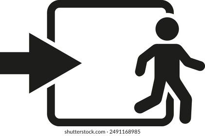 Exit icon  Exit symbol.Emergency exit sign. Evacuation symbol . Vector