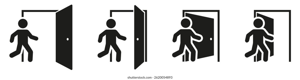 Exit icon  Exit symbol.Emergency exit sign. Evacuation symbol . Vector