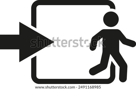 Exit icon  Exit symbol.Emergency exit sign. Evacuation symbol . Vector