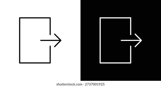Exit icon symbols in black illustrations set