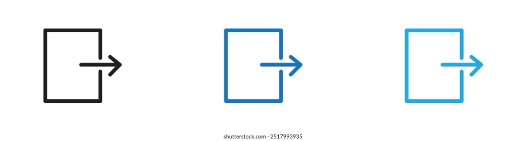 Exit icon thin line illustration