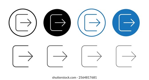 Exit icon Thin outline art symbol