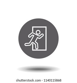 Exit Icon in trendy flat style isolated on white background. Leave symbol for your web site design, logo, app, UI. Vector illustration.