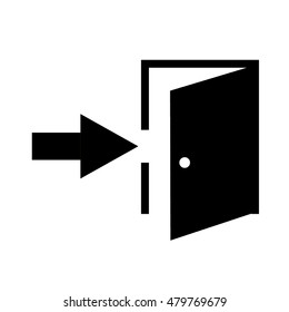 Exit Icon in trendy flat style isolated on grey background. Leave symbol for your web site design, logo, app, UI. Vector illustration