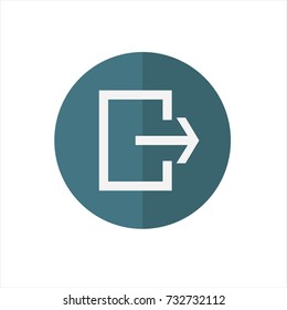 exit icon in trendy flat style isolated on white background. exit icon symbol for your web site design,exit logo, app, UI. Vector illustration, exit icon eps10. 