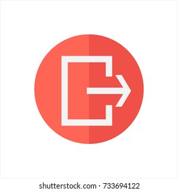 exit icon in trendy flat style isolated on white background. exit icon symbol for your web site design,exit  logo, app, UI. Vector illustration, exit icon eps10. 
