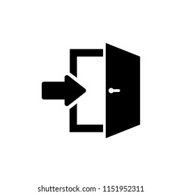 Exit icon vector, Exit door symbol