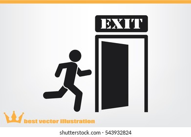 exit icon vector illustration.