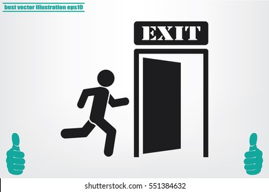 Exit Icon Vector Illustration .