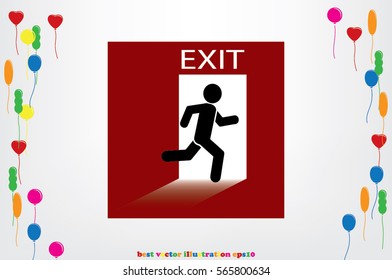 exit icon vector illustration.