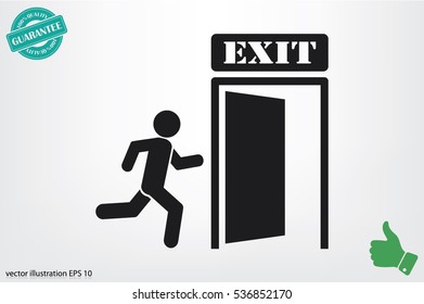 exit icon vector illustration eps10.