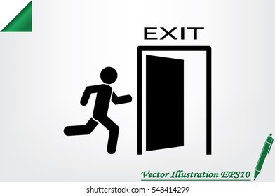 exit icon vector illustration eps10.