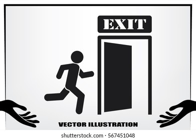 exit icon vector illustration eps10.