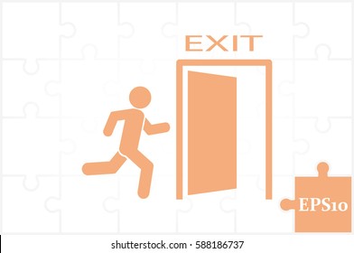 exit icon vector illustration eps10.