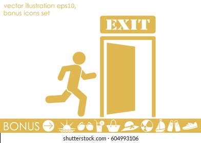 exit icon vector illustration eps10.