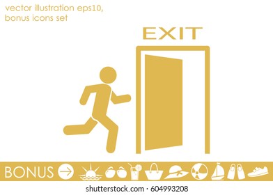 exit icon vector illustration eps10.