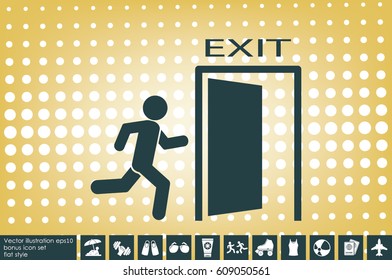 exit icon vector illustration eps10.