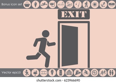 exit icon vector illustration eps10.