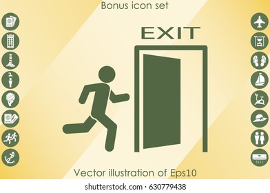 exit icon vector illustration eps10.