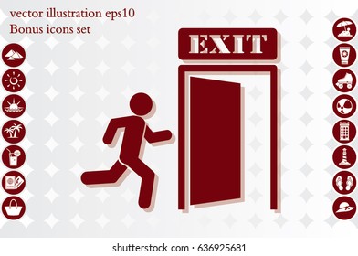 exit icon vector illustration eps10.