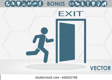 exit icon vector illustration eps10.