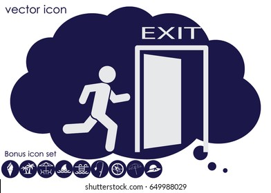 exit icon vector illustration eps10.