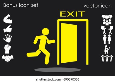 exit icon vector illustration eps10.