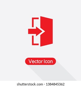 Exit Icon Vector Illustration In Flat Style Eps10