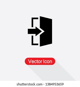 Exit Icon Vector Illustration In Flat Style Eps10