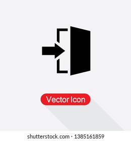 Exit Icon Vector Illustration In Flat Style Eps10