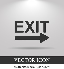 Exit icon - vector illustration. Flat design style