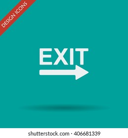 Exit icon - vector illustration. Flat design style