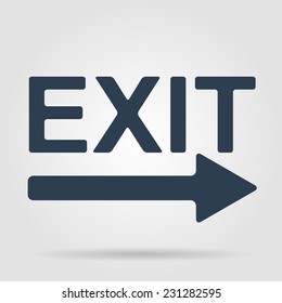 Exit icon - vector illustration with shadow on light background.