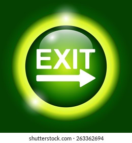Exit icon - vector illustration with shadow 