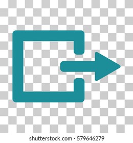 Exit icon. Vector illustration style is flat iconic symbol, soft blue color, transparent background. Designed for web and software interfaces.