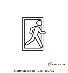 Exit icon vector illustration. Exit symbol isolated on white background