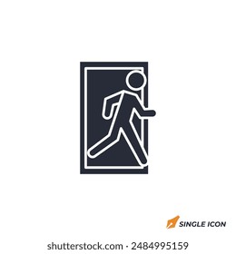 Icono de salida Ilustración vectorial. Símbolo de salida aislado sobre fondo blanco