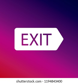 Exit icon vector illustrator creative design purple and pink gradient background