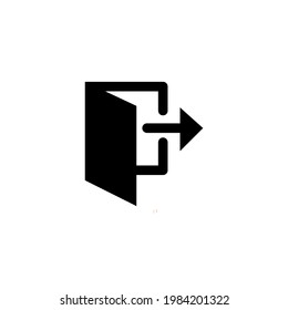 Diseño gráfico blanco y negro aislado del vector de iconos de salida