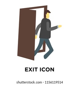 Exit icon vector isolated on white background, Exit transparent sign