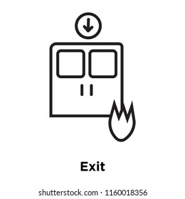 Exit icon vector isolated on white background, Exit transparent sign , sign and symbols in thin linear outline style