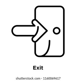 Exit icon vector isolated on white background, Exit transparent sign , line and outline elements in linear style