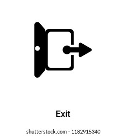 Exit icon vector isolated on white background, logo concept of Exit sign on transparent background, filled black symbol
