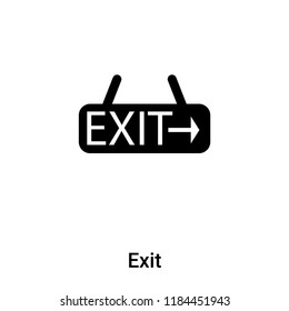 Exit icon vector isolated on white background, logo concept of Exit sign on transparent background, filled black symbol
