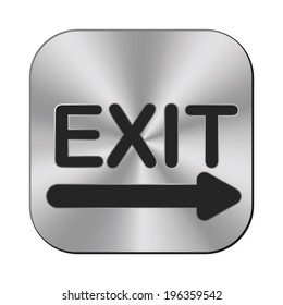 Exit Icon Vector Metal Button Stock Vector (Royalty Free) 196359542 ...