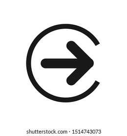 Exit Icon Vector Sign In White Background