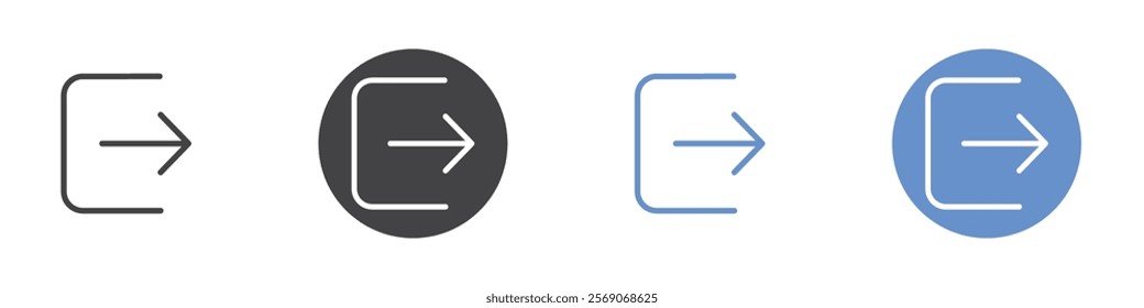 Exit icon vector symbol outline sign